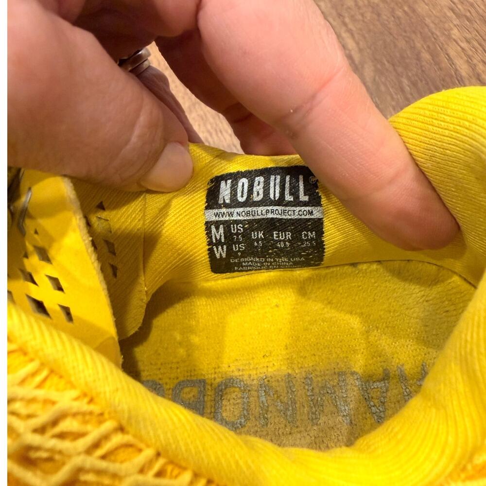 NOBULL Lemon Drop Diamond Knit Runner Yellow Sneakers Women’s 7.5 - Picture 9 of 10